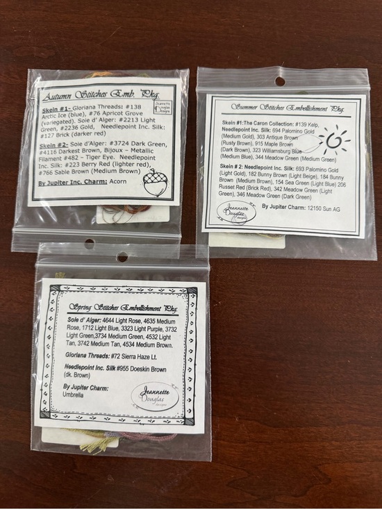 Jeannette Douglas Designs Other - Jeannette Douglas Designs Cross Stitch Embellishment Packs -